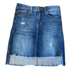 Harper distressed high low denim skirt. Size small